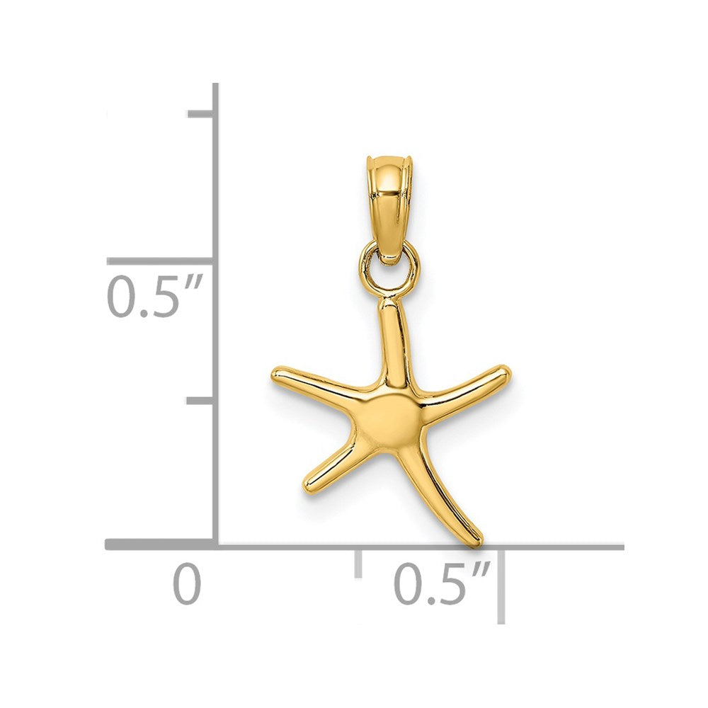 14K Polished Mini Dancing Starfish Charm