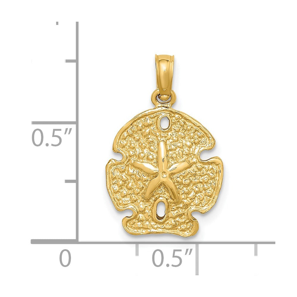 14K Polished Sand Dollar Charm