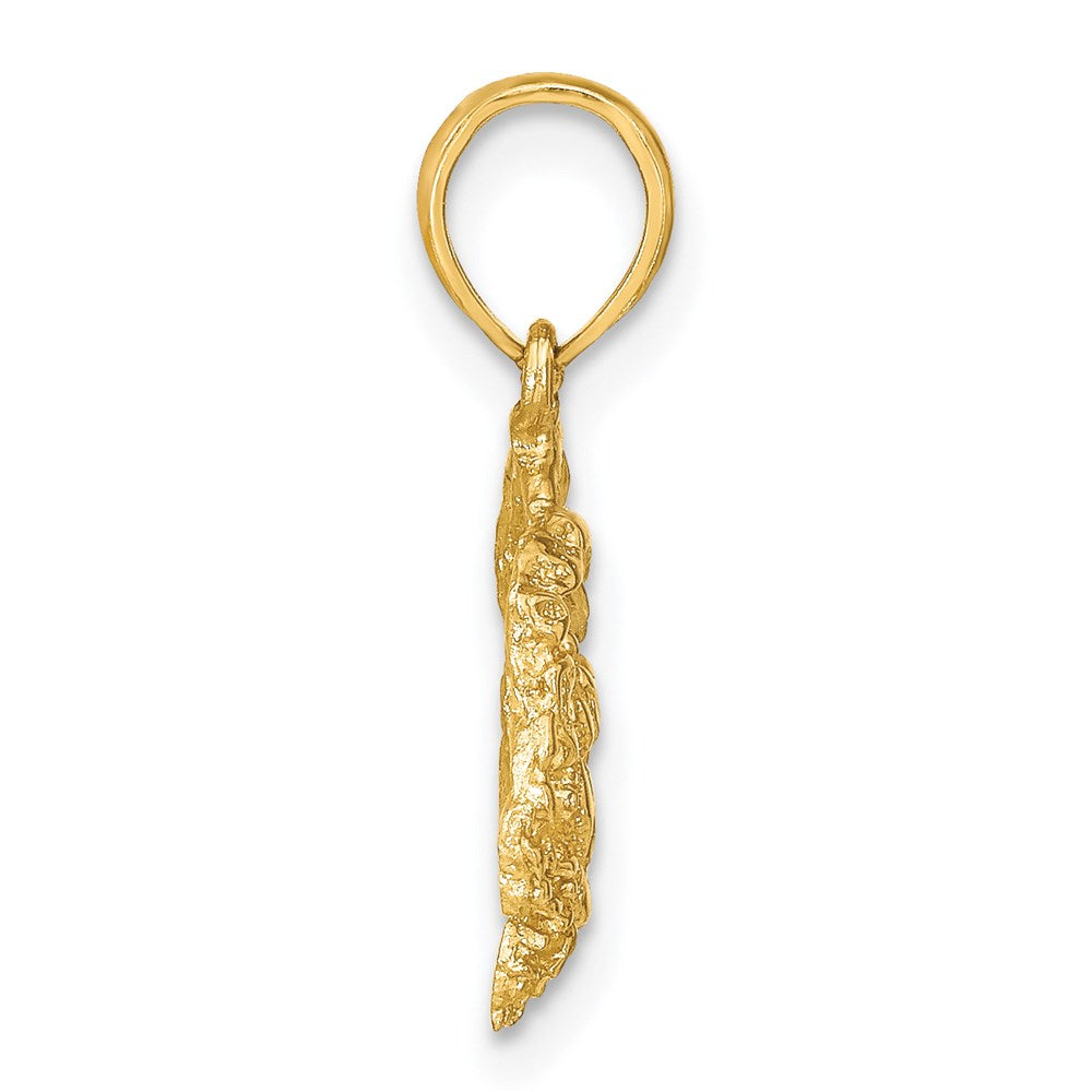14K Textured Crab Charm