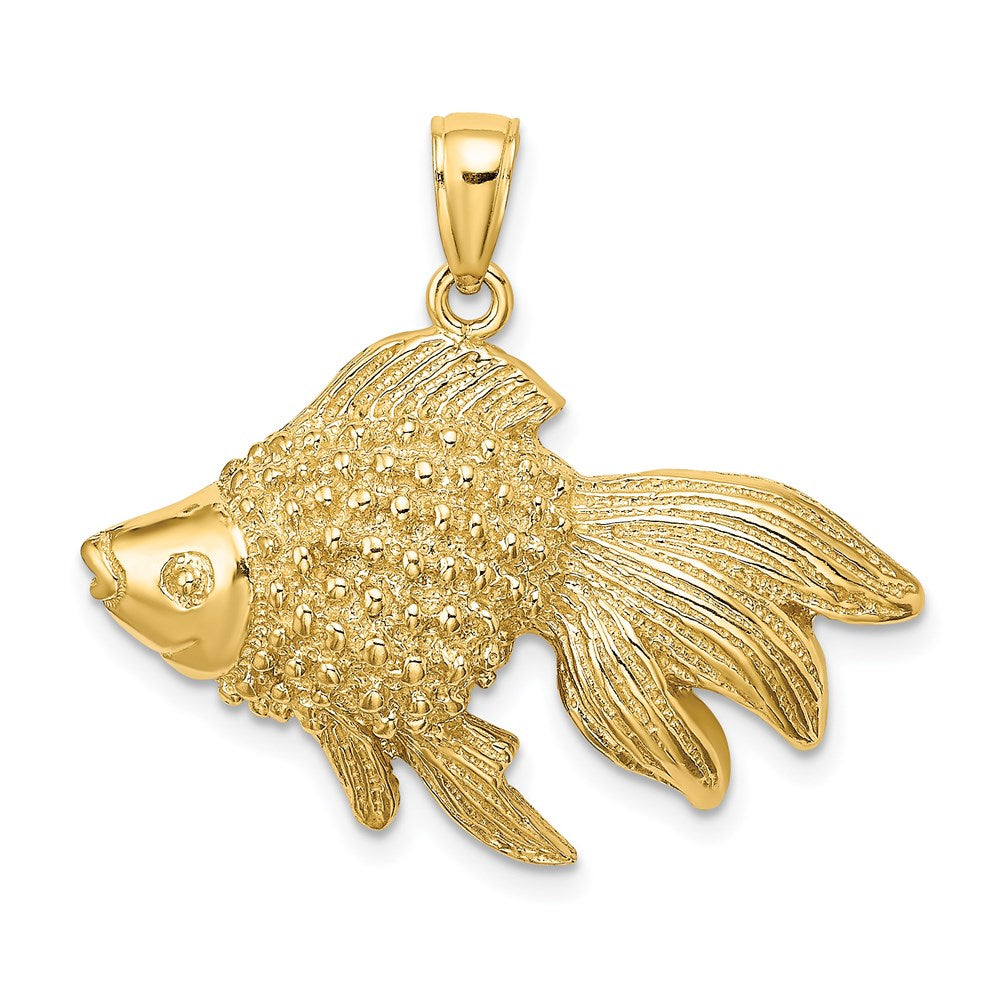 14K 2-D & Engraved Striped Fish Charm