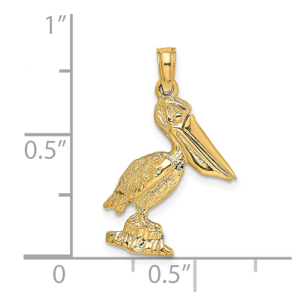 14K 3-D Standing Pelican with Moveable Mouth Charm