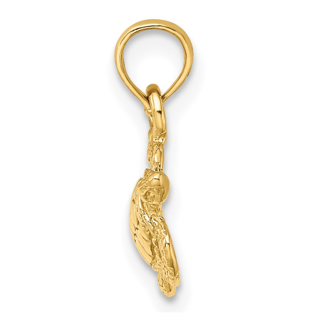 14K Textured Sea Turtle Charm