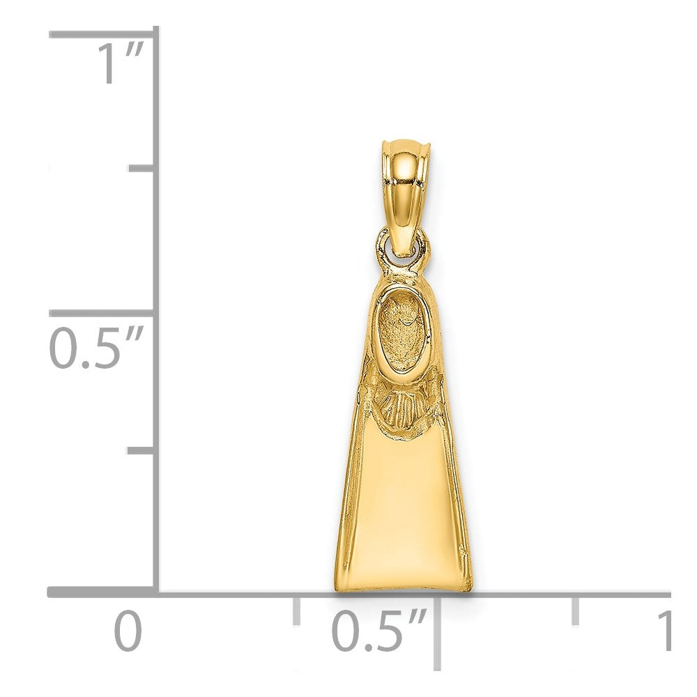 14K Scuba Flipper Charm