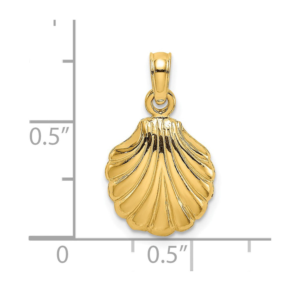 14K Polished Scallop Shell Charm