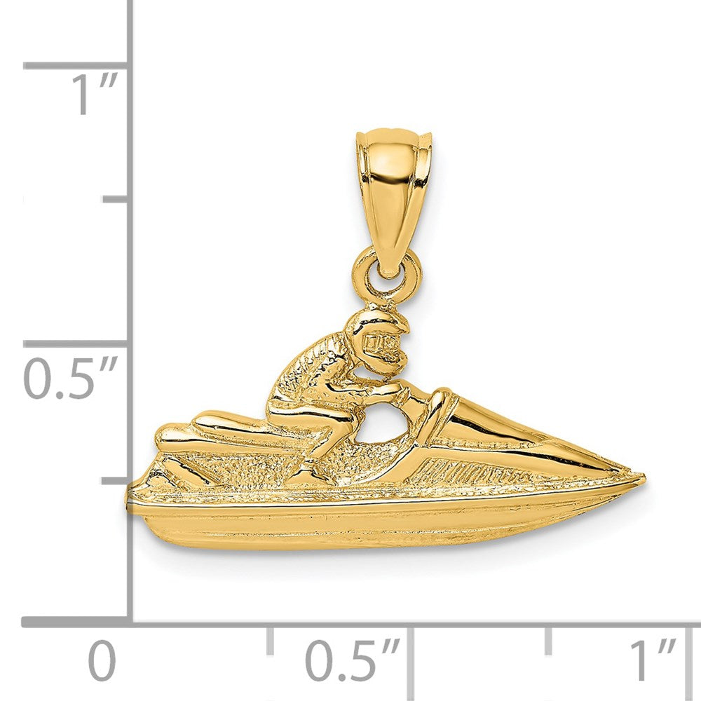 14K Textured 2-D Jet Ski Charm