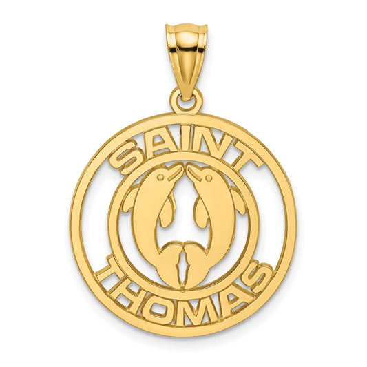 14K SAINT THOMAS w/ Dolphins Charm