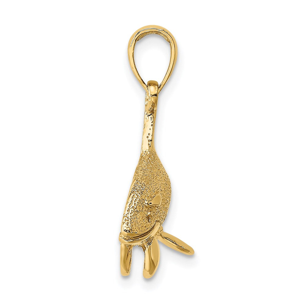 14K 2-D Textured Killer Whale Charm