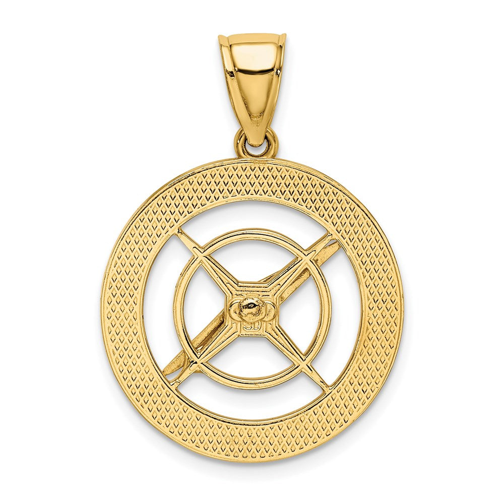 14K Nautical Compass with Moveable Needle Charm
