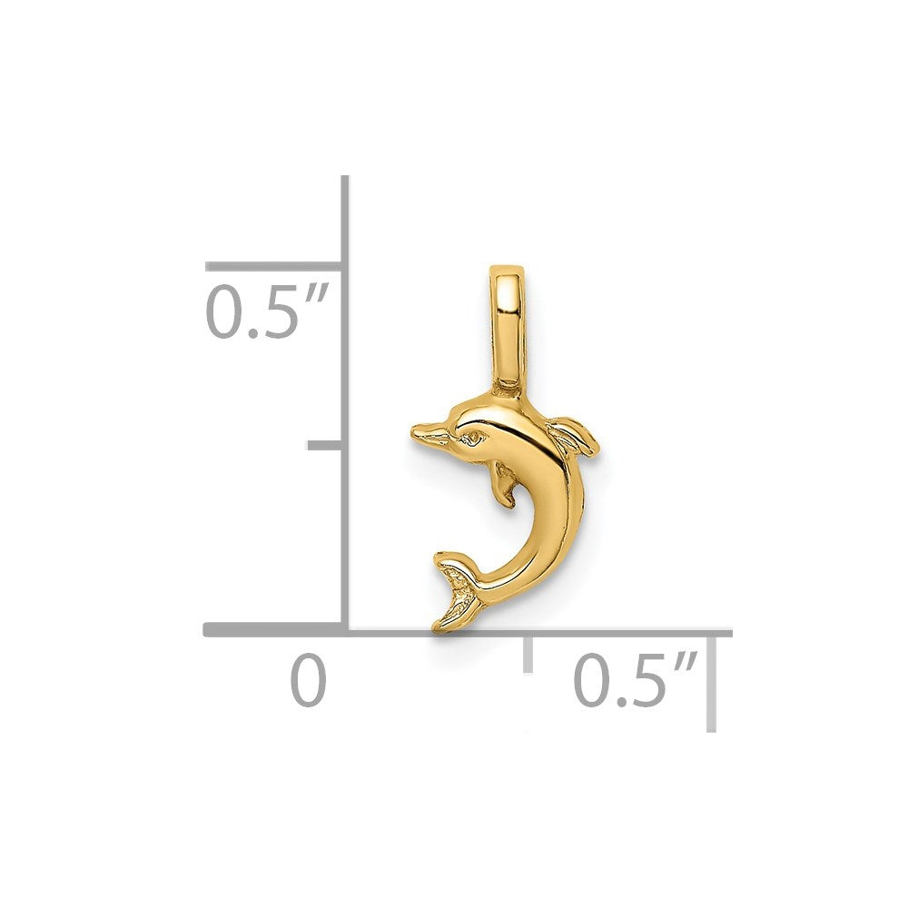 14K Mini Jumping Dolphin with Fixed Bail Charm