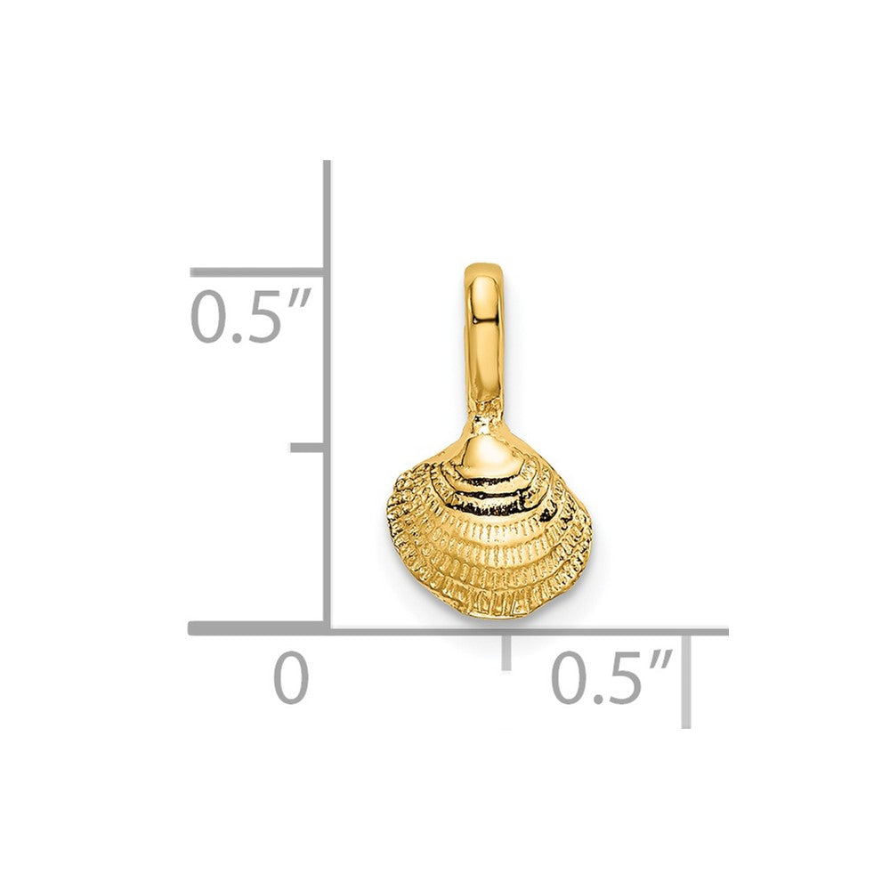 14K Mini Clam Shell Charm