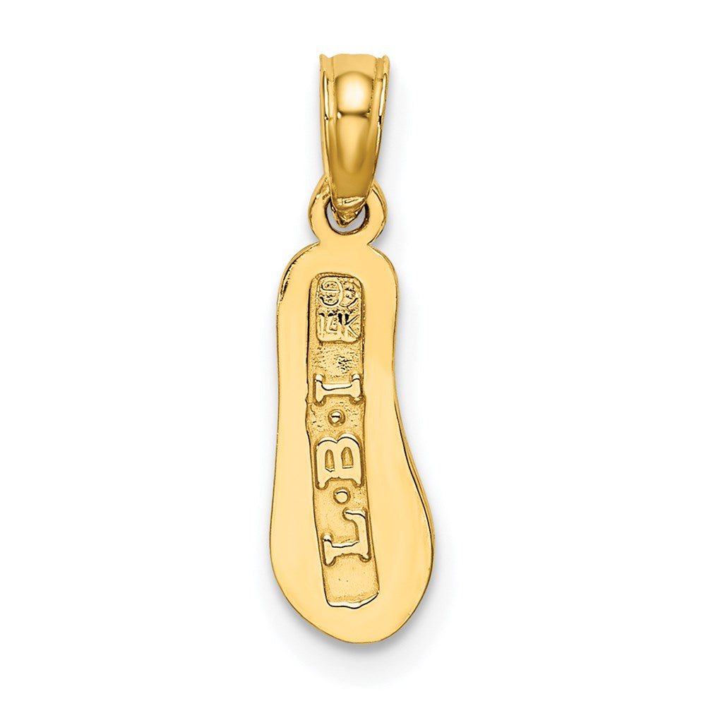 14K 3D LBI (Long Beach Island) Single Flip-flop Charm