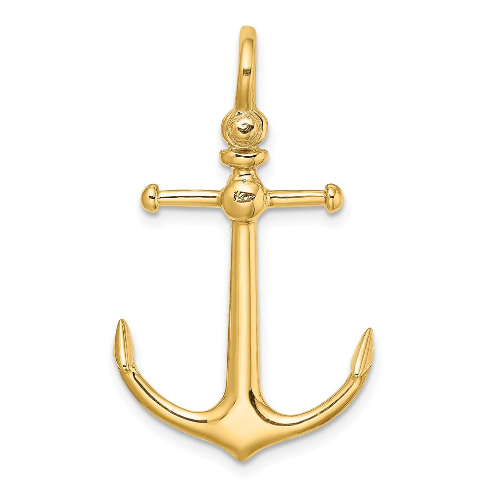 14K 3-D Anchor w/ Shackle Bail Charm