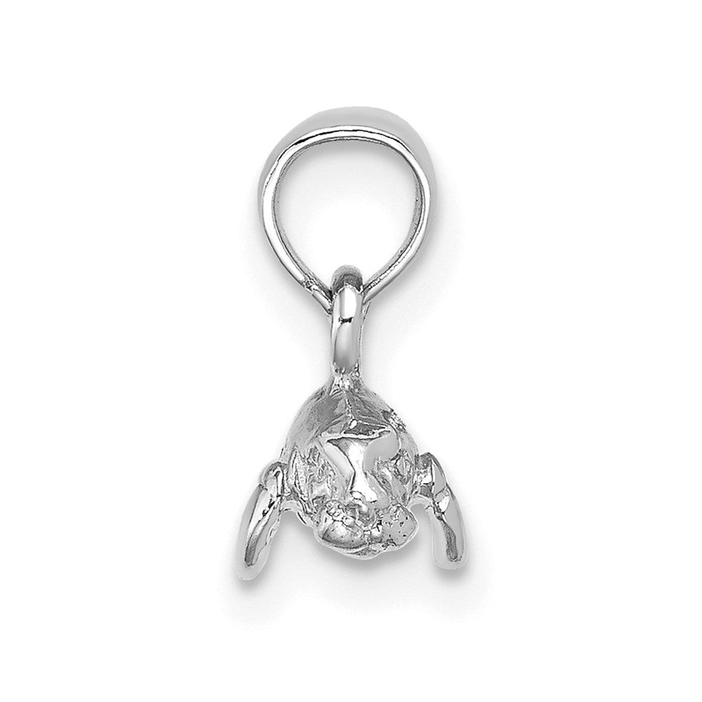 14K White Gold 3-D Polished Mini Manatee Charm