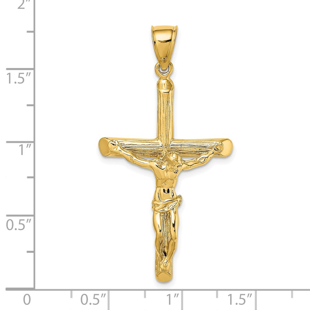 14K Textured Crucifix Charm