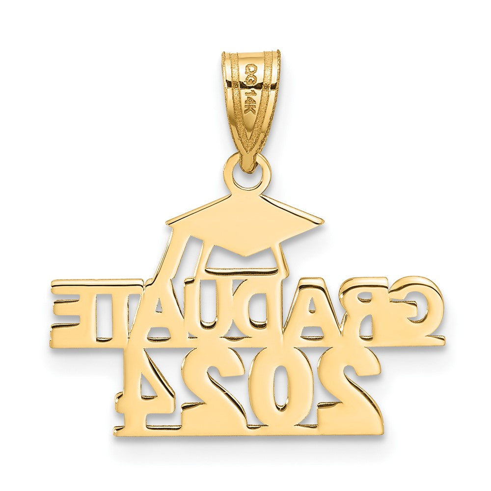 14K Polished GRADUATE 2024 Under Cap Charm