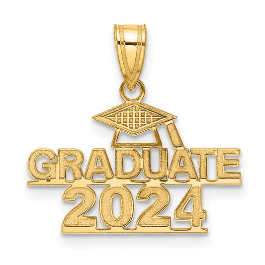 14K Polished GRADUATE 2024 Under Cap Charm