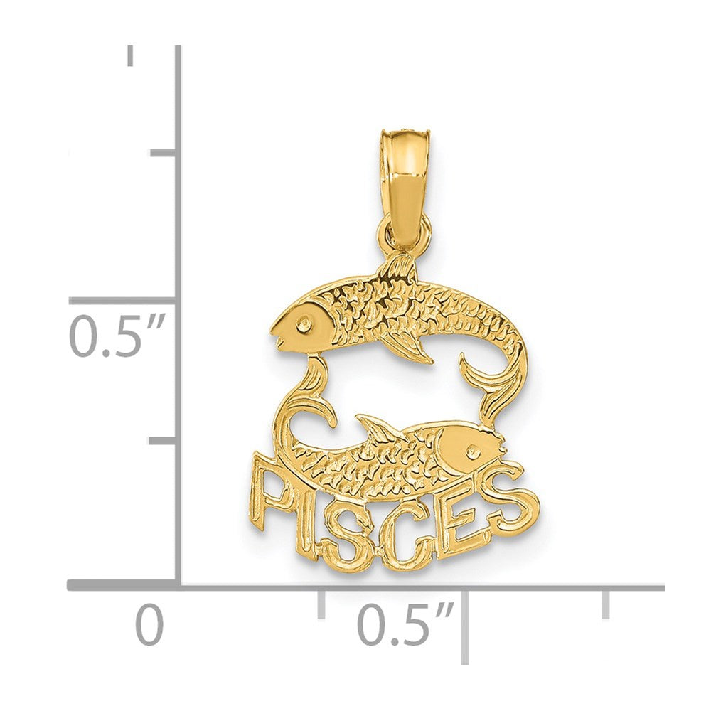 14K PISCES Zodiac Charm