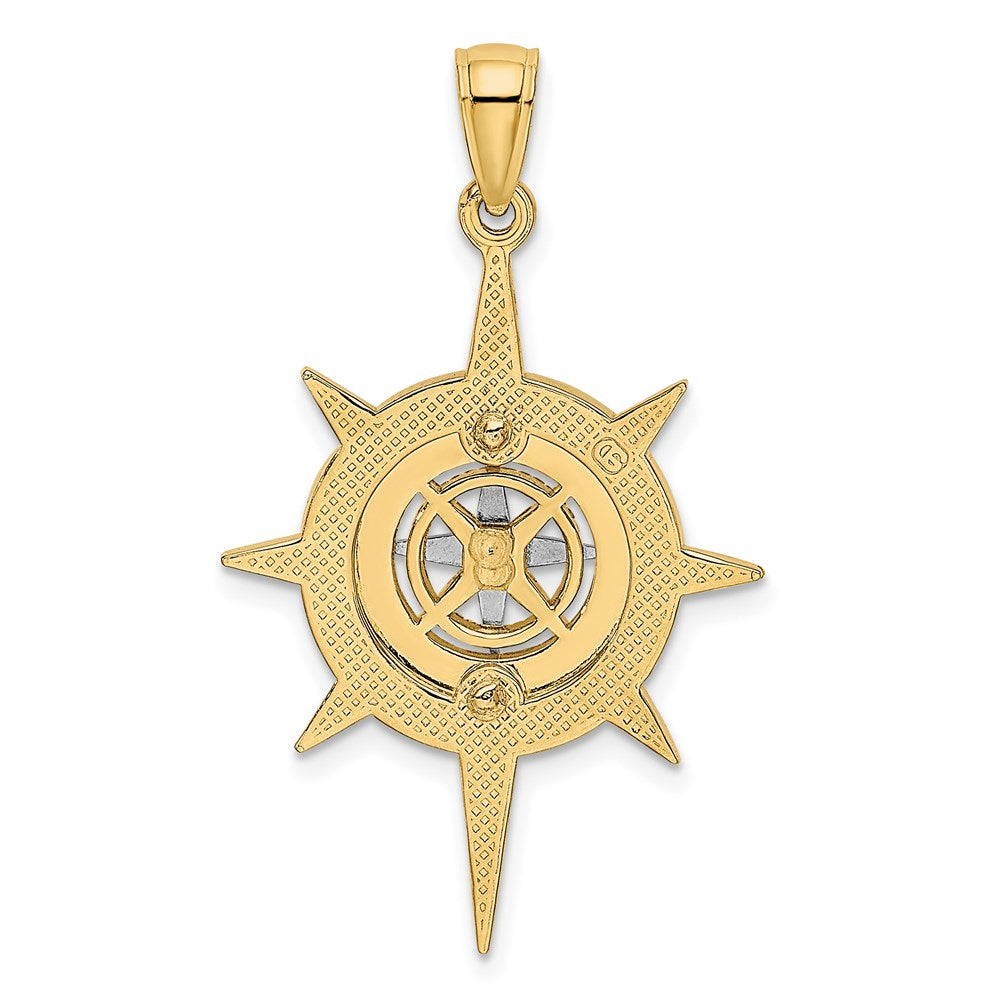 14K Two-Tone Star w/ Nautical Compass Charm