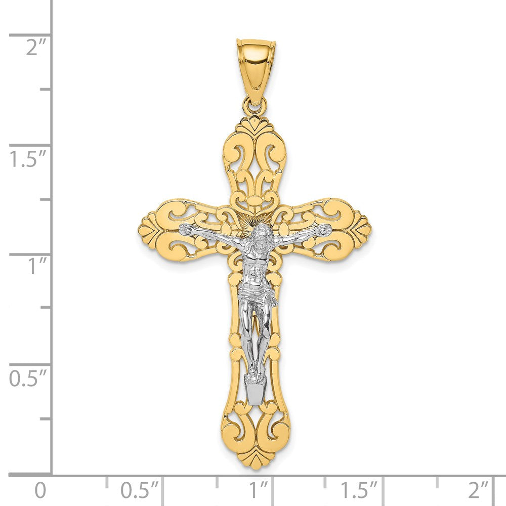 14K Two-tone Crucifix Charm