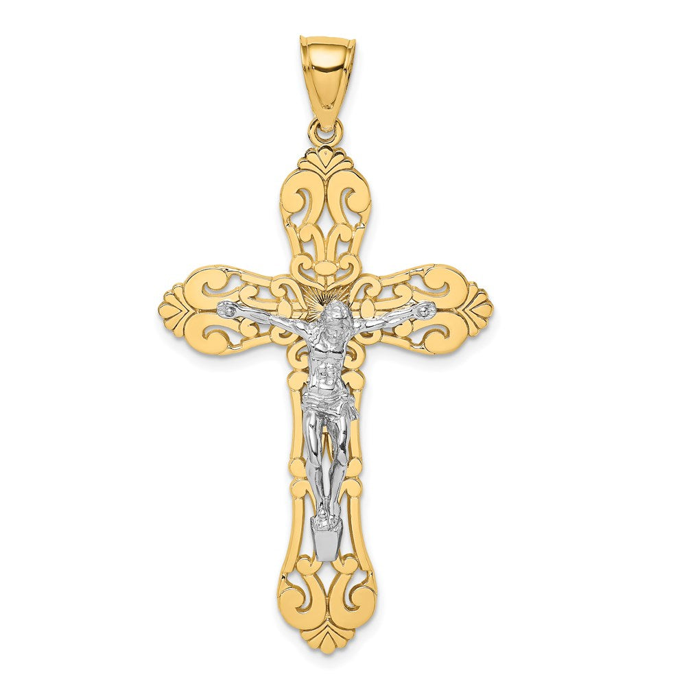 14K Two-tone Crucifix Charm