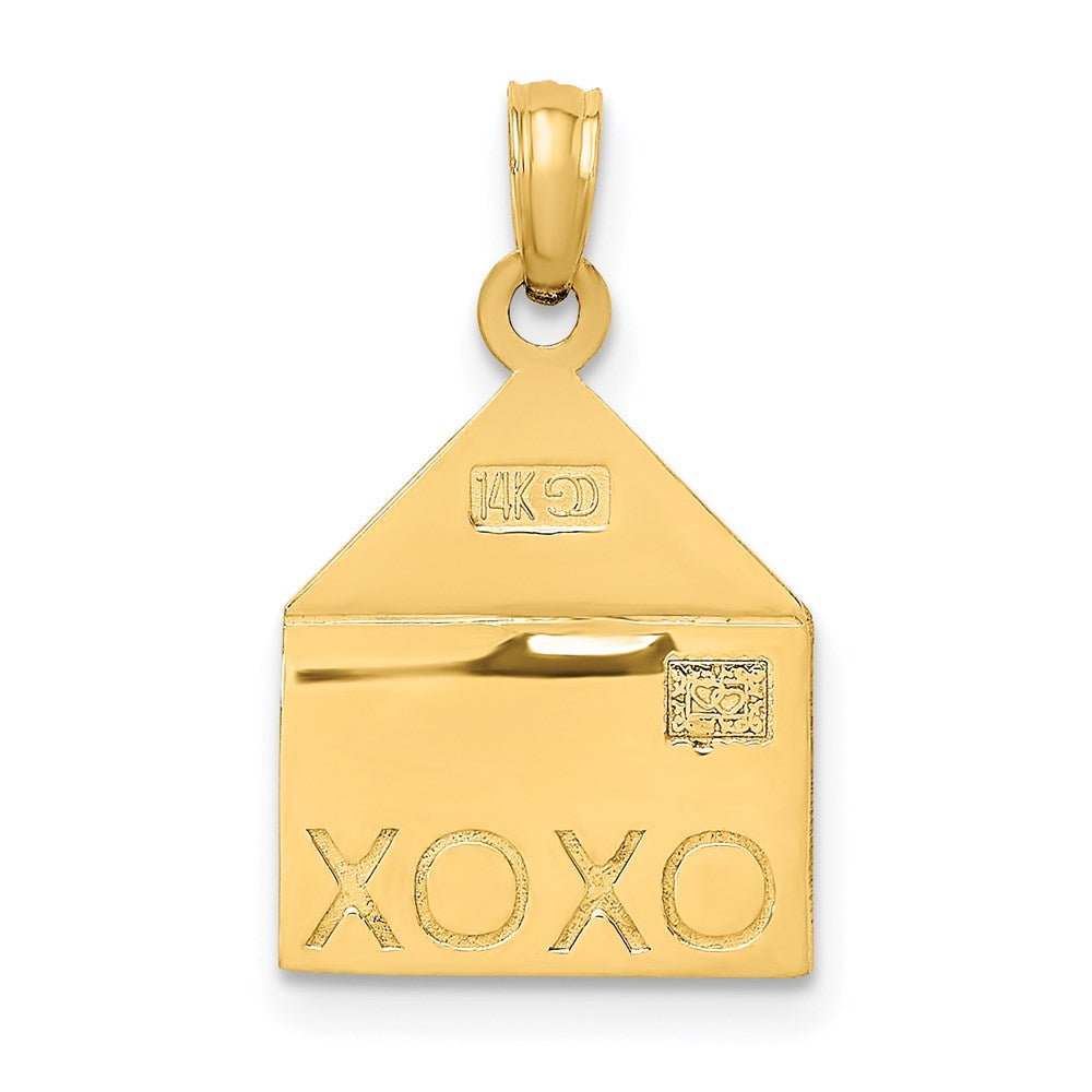 14k Rose and Yellow Gold 3-D XOXO Envelope Heart Charm