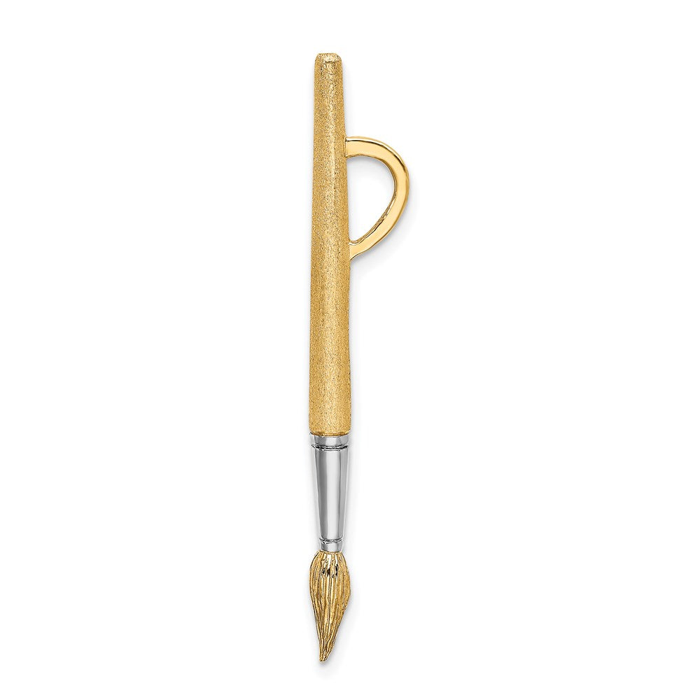 14K w/Rhodium  3-D Water Paint Brush Charm