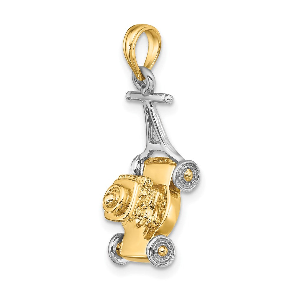 14k Two-tone 3-D Lawn Mower Charm