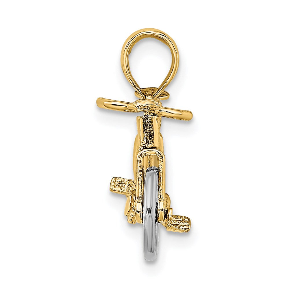 14k Two-tone 3-D Bicycle w/ Moveable Tires Charm