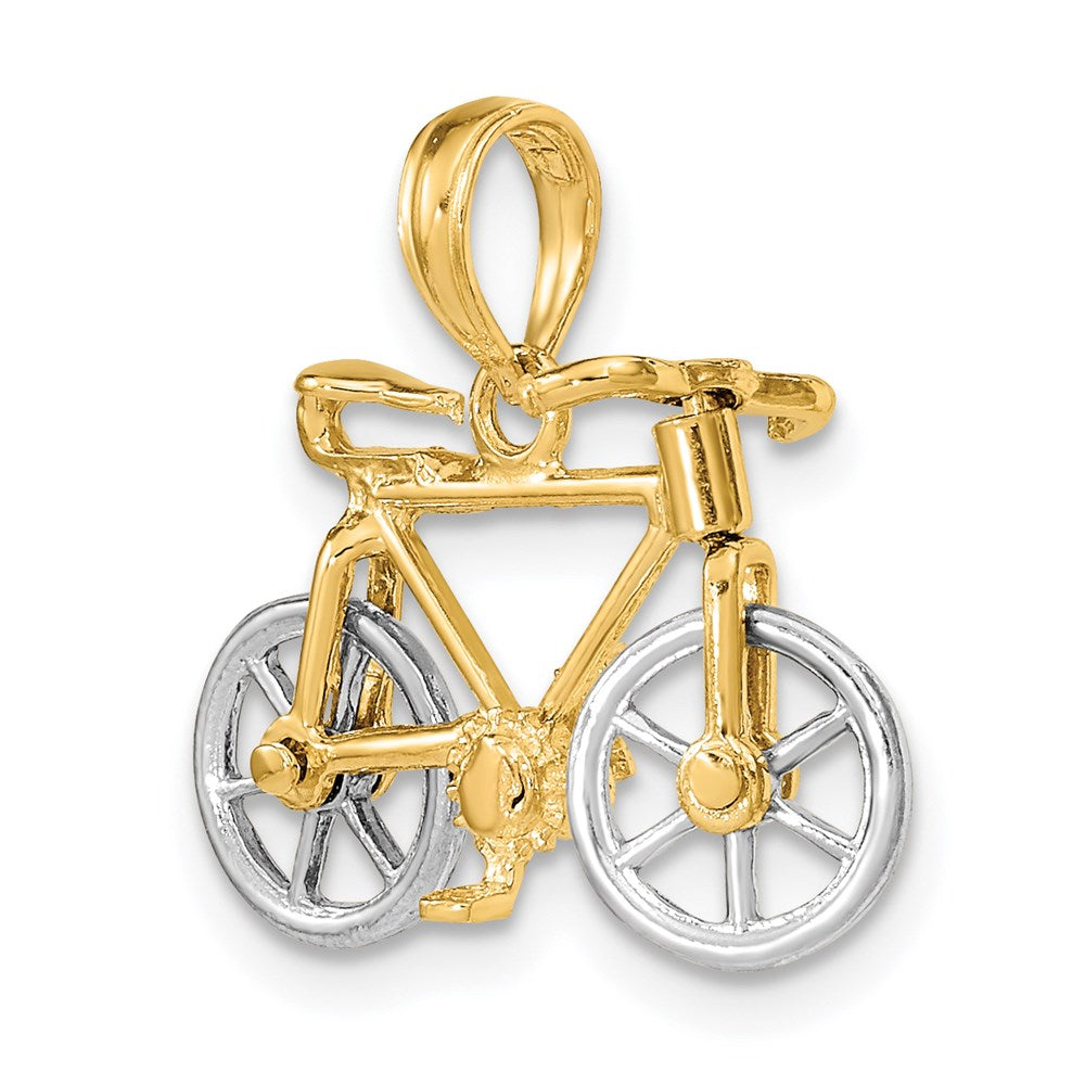 14k Two-tone 3-D Bicycle w/ Moveable Tires Charm