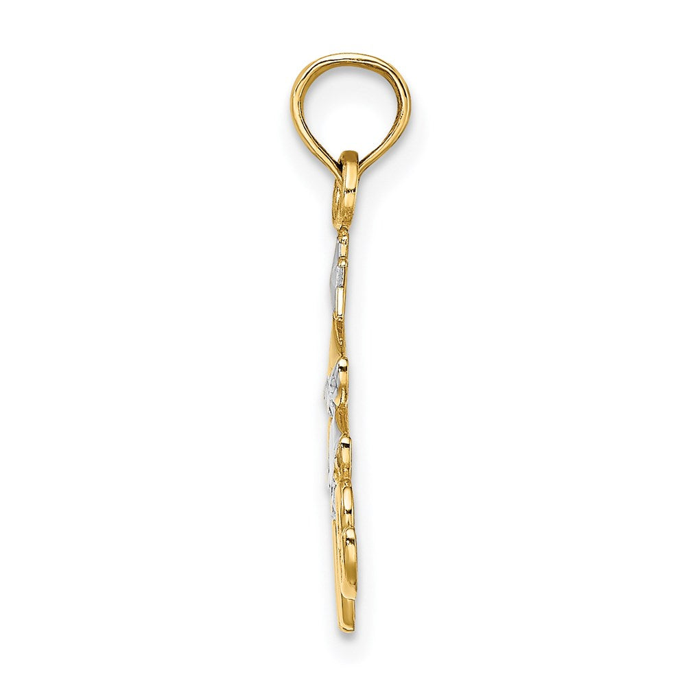 14k w/ Rhodium LOVE Christmas Tree Charm