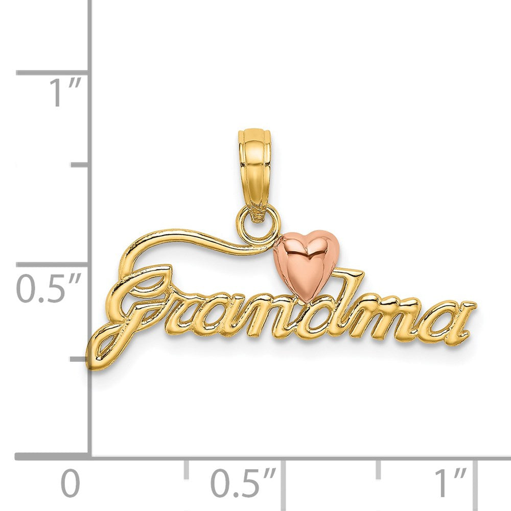 14k Two-Tone GRANDMA w/ Heart Charm
