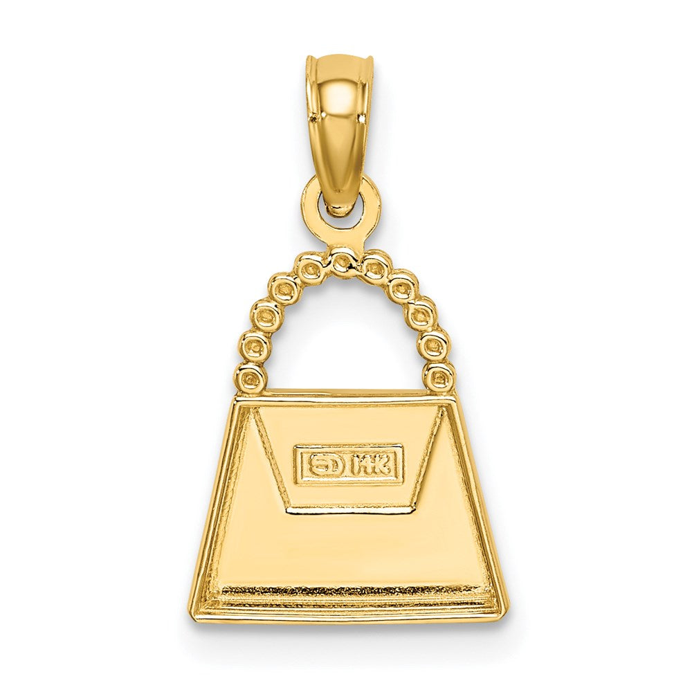 14K W/ Rhodium Purse Charm
