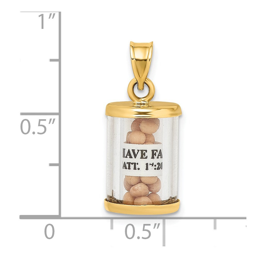 14K 3-D Mustard Seeds Matthew 17  Scroll Pendant