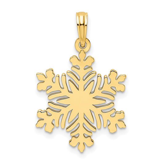 14K Polished Snowflake Pendant