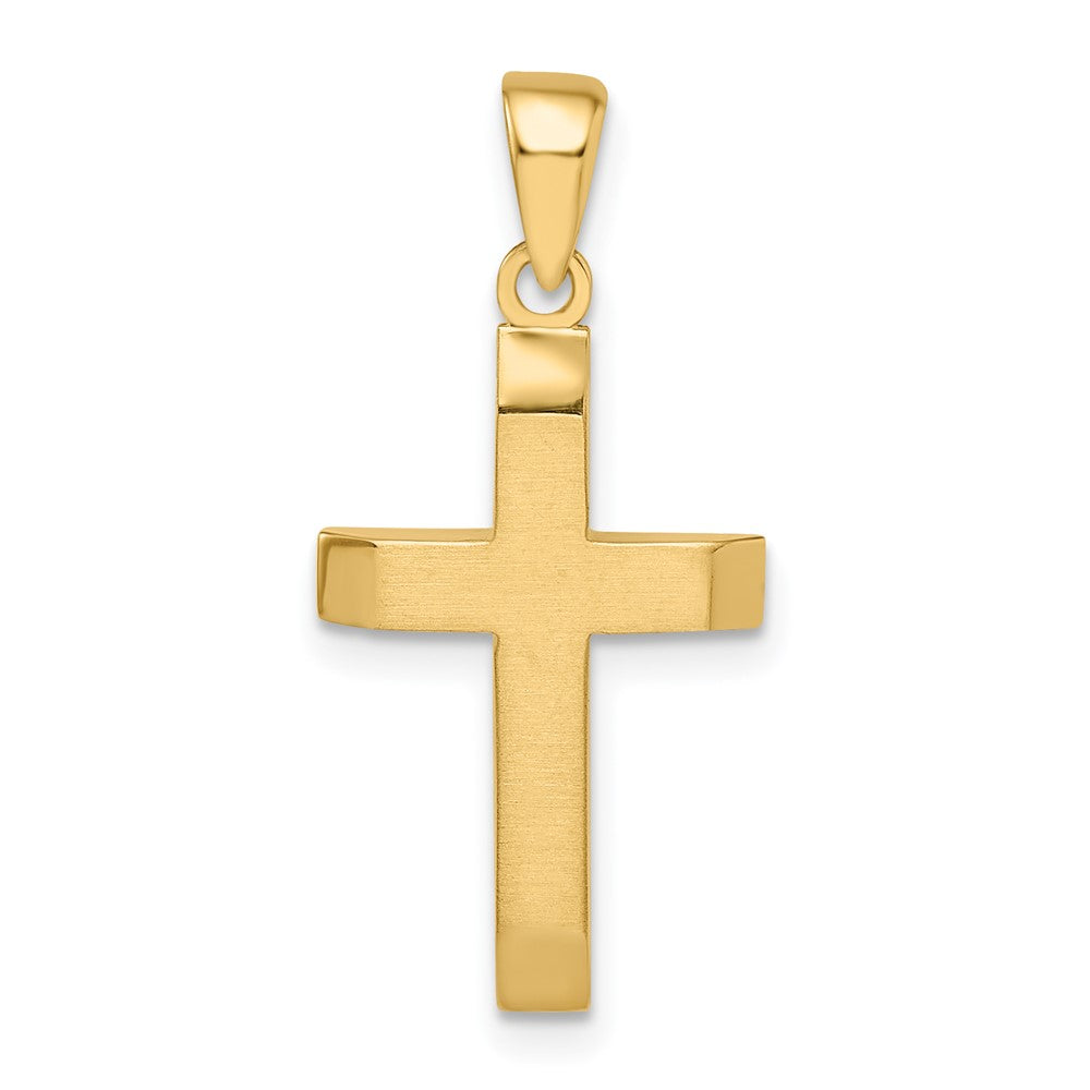 14k Satin/Polished Beveled Small Latin Cross Pendant