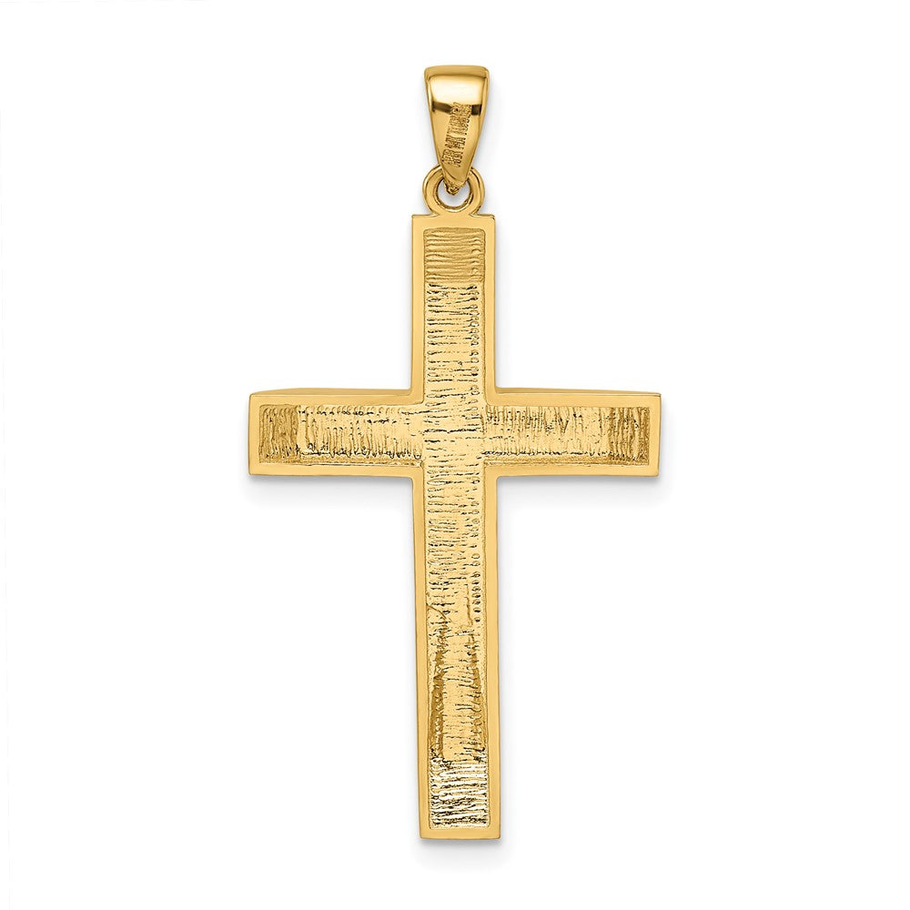 14k Satin/Polished Beveled Large Latin Cross Pendant