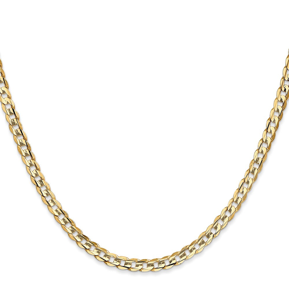 14K 20 inch 3.8mm Open Concave Curb with Lobster Clasp Chain