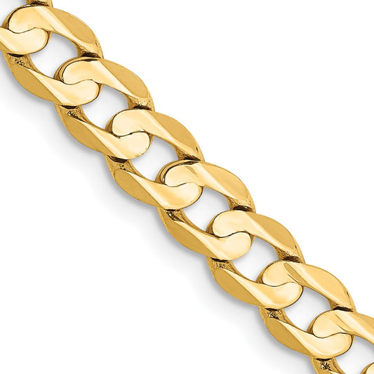 14K 26 inch 5.25mm Open Concave Curb with Lobster Clasp Chain