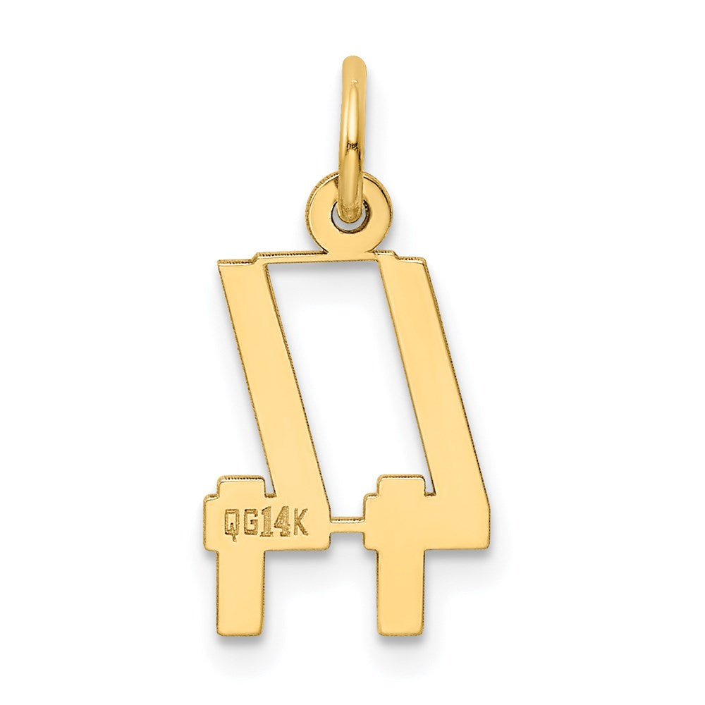 14k Small Elongated Number 44 Charm
