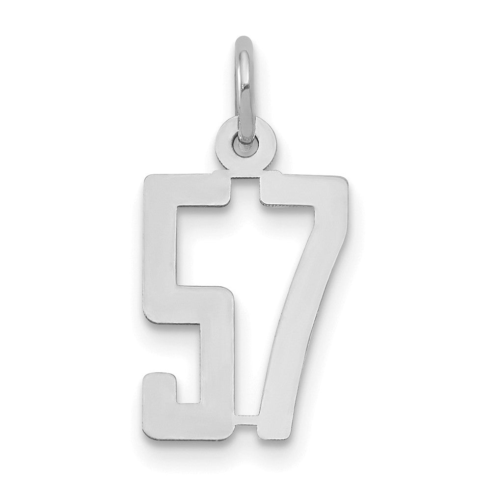 14k White Small Polished Elongated 57 Charm