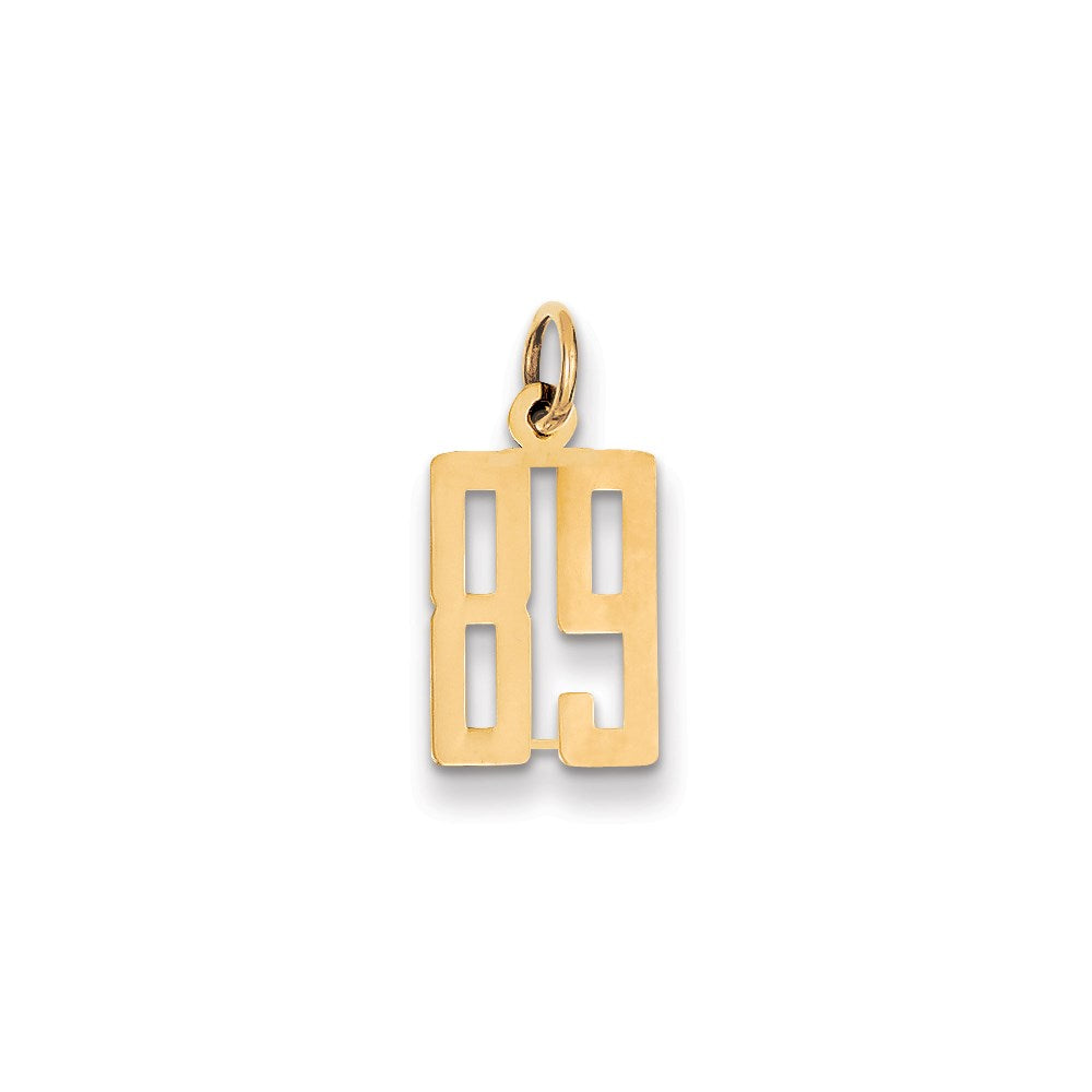 14k Small Elongated Number 89 Charm