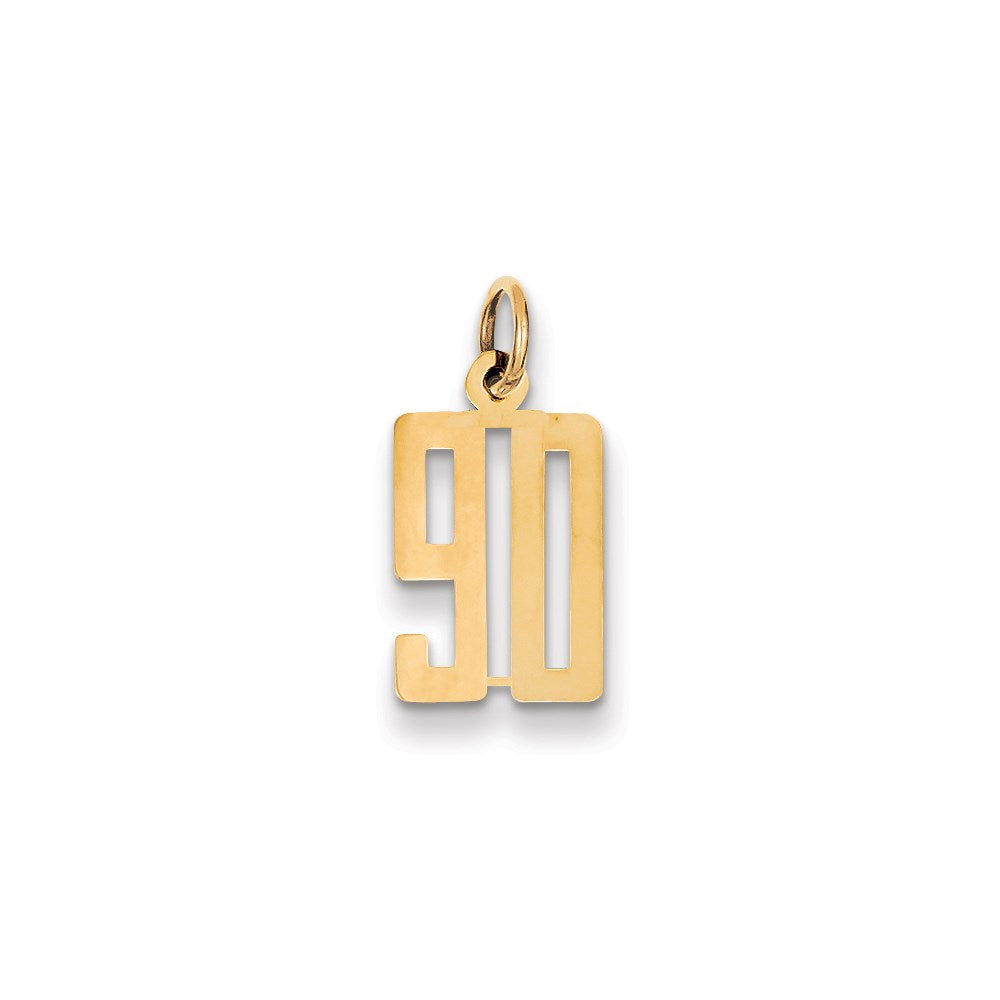 14k Small Elongated Number 90 Charm
