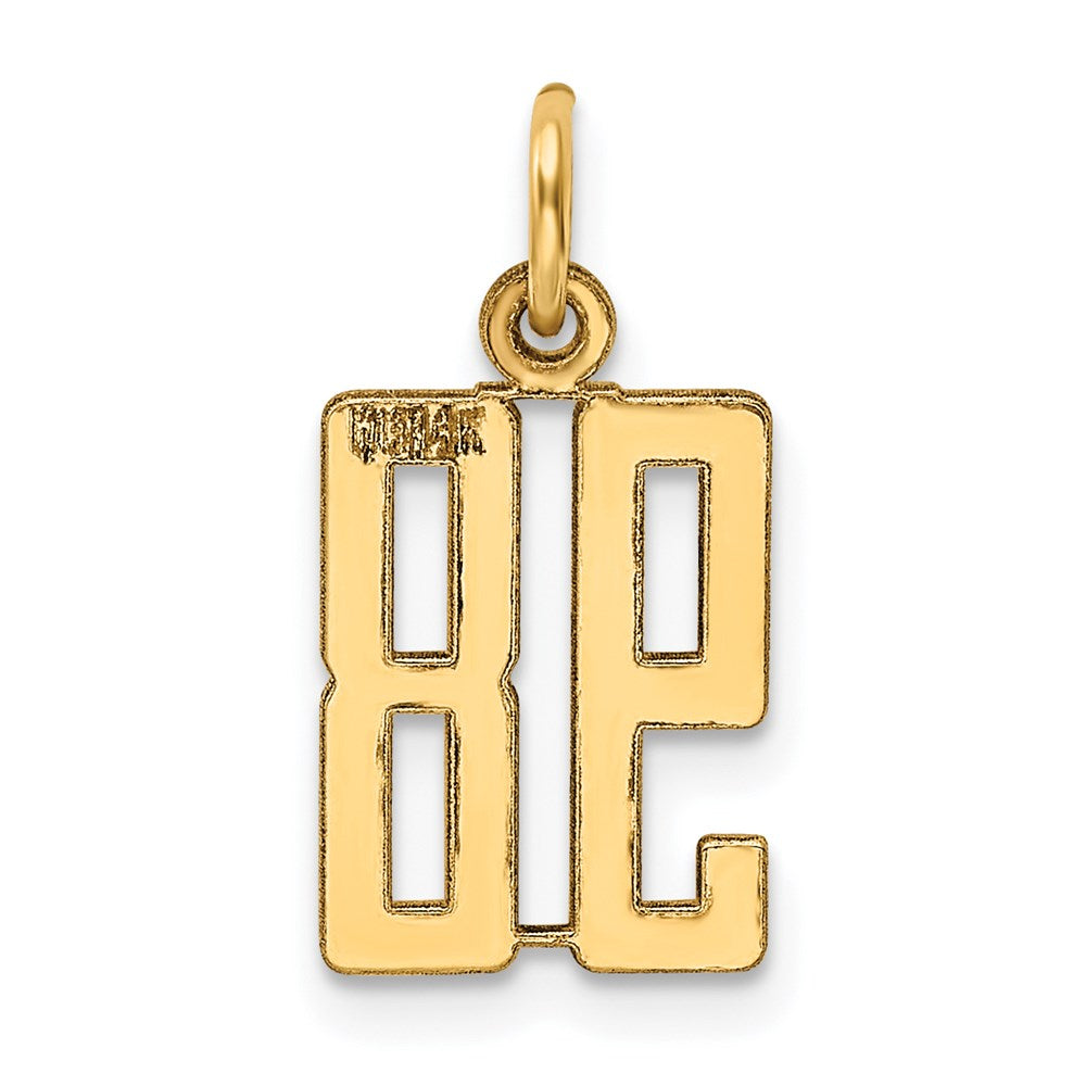 14k Small Elongated Number 98 Charm