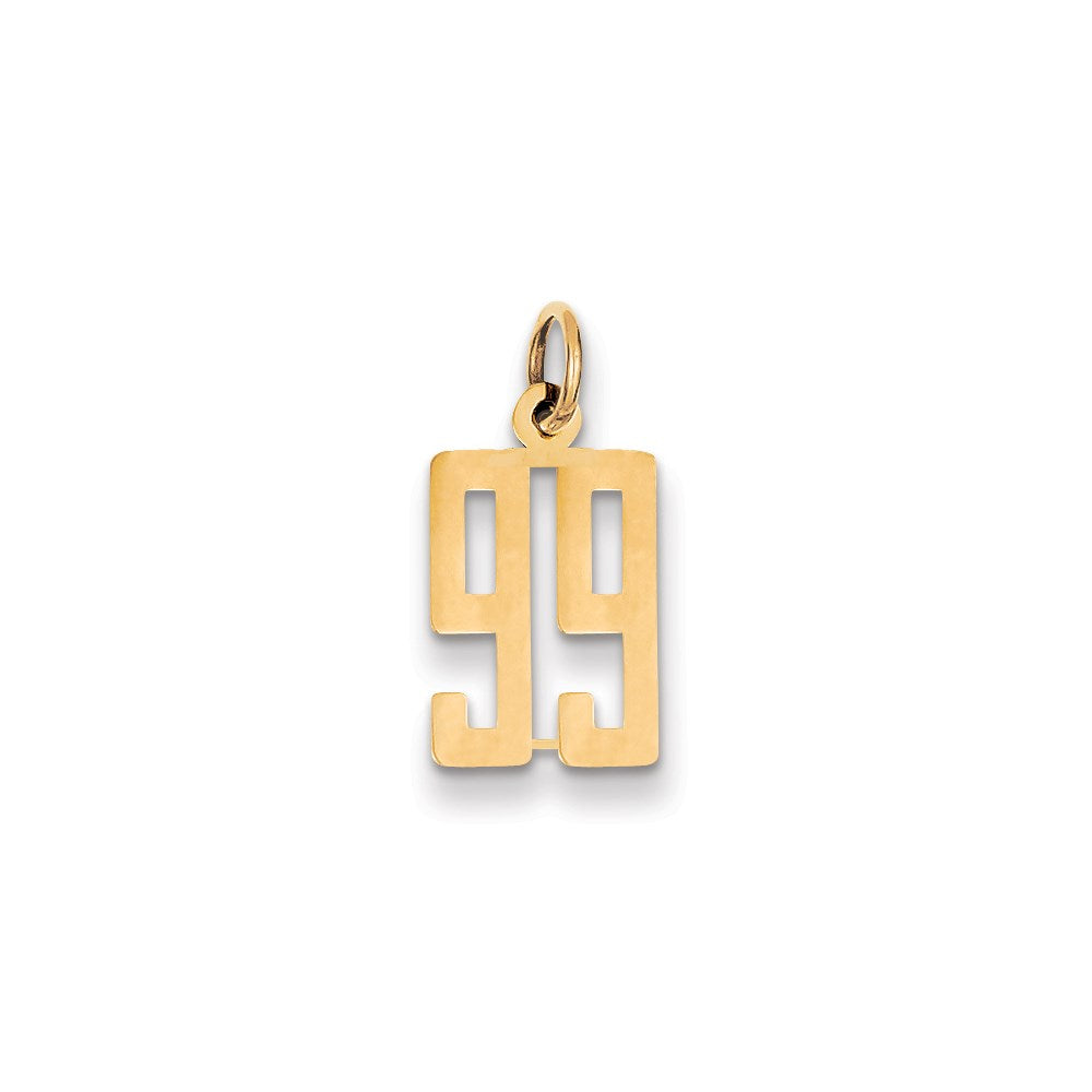 14k Small Elongated Number 99 Charm