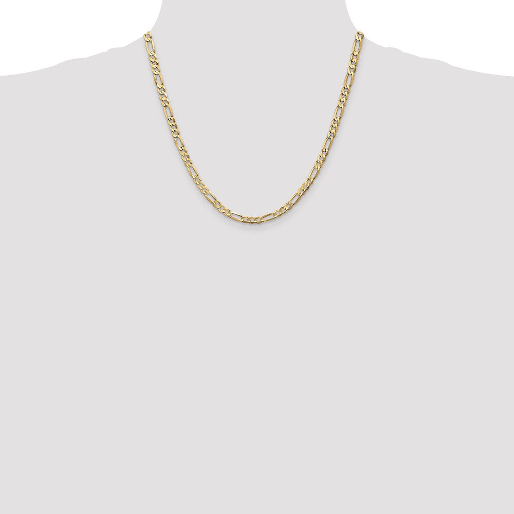 14K 20 inch 4.5mm Concave Open Figaro with Lobster Clasp Chain
