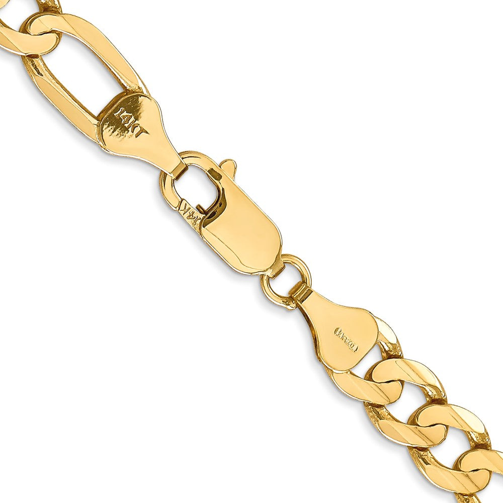 14K 22 inch 6.75mm Concave Open Figaro with Lobster Clasp Chain