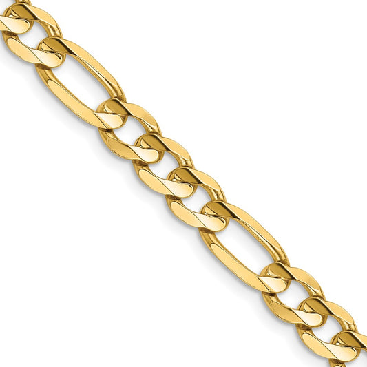 14K 24 inch 6.75mm Concave Open Figaro with Lobster Clasp Chain