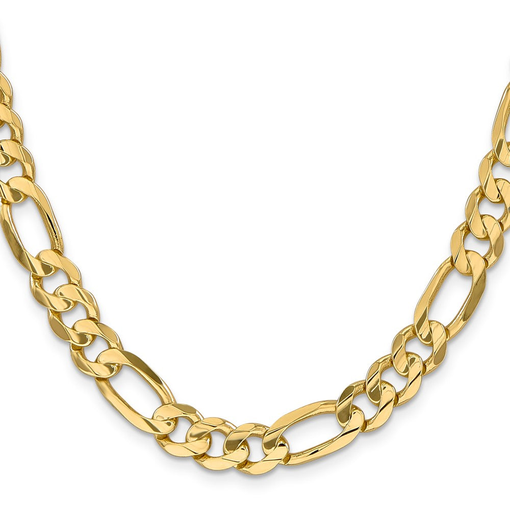 14K 24 inch 8.75mm Concave Open Figaro with Lobster Clasp Chain