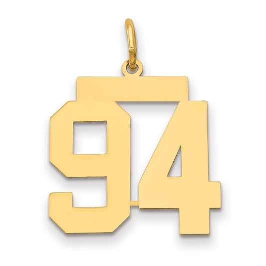 14k Medium Polished Number 94 Charm