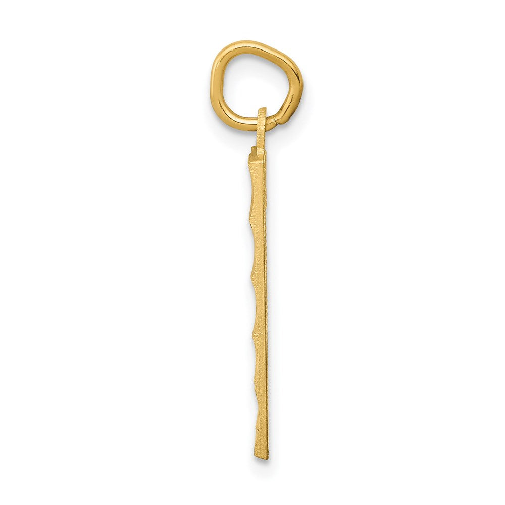 14k Large Brushed Diamond-cut Number 1 Charm